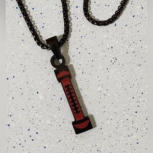 Football Stainless steel I English Alphabet Necklace black letter Pendant